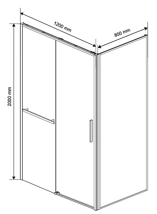 Душевой уголок Vincea Slim Soft VSR-1SS8012CLB 120x80 черный, стекло прозрачное