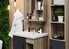 Мебель для ванной Onika Тимбер 60 см серый матовый/дуб сонома