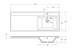 Раковина BelBagno Kraft 120 см BB1200/480-LV-MR-R правая