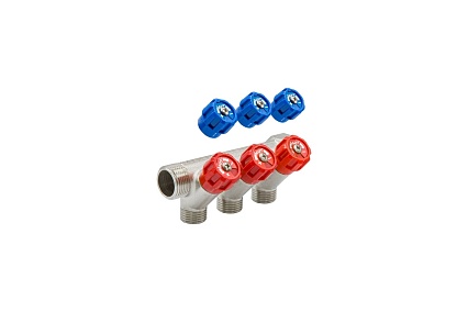 Коллектор VRT 3/4"x1/2", с регулировочными вентилями, 3 выхода 524077
