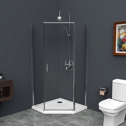 Душевой уголок BelBagno UNO-195-P-1-80-C-Cr 80x80 прозрачный, хром