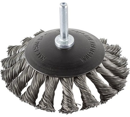 Кордщетка дисковая с хвостовиком для дрели 100 мм Rockforce RF-BCK104