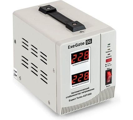 Стабилизатор напряжения Exegate Expert Turbo AST-500 500ВА, вход 80-260В, двойная цифр. индикация вход/вых. напряжения, выход 220В±8 , КПД 98 , 5 уровней защ 291728
