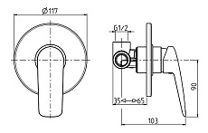 Смеситель для душа M&Z Laguna LGA02703