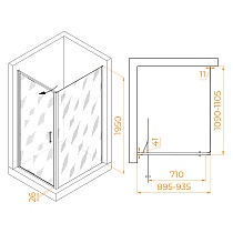 Душевой уголок RGW Stilvol SV-145B (SV-05B + Z-050-2B) 90x110 прозрачное, черный 703214591-14