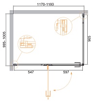 Душевой уголок Cezares Bellagio 120x100 BELLAGIO-AH-1-120/100-C-BORO прозрачный, брашированное золото