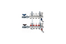 Коллекторный блок KROMWELL с термостатическими вставками, расходомерами EU.ST6081351 1x34x3_k