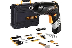 Аккумуляторная отвертка Deko DKS4FU-Li в кейсе, набор инструментов 112 предметов 063-4153