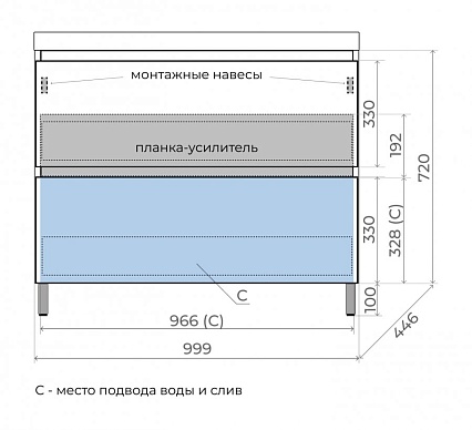 Мебель для ванной Style Line Манхэттен 100 см напольная, олива