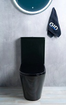Унитаз-компакт Gid Tr2179BL безободковый, черный глянцевый