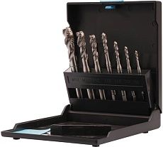 Набор спиральных машинных метчиков VOLKEL M3-M12 HSSE DIN371/376 (C/2,5P, R39) 7пр V47863