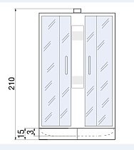 Душевая кабина River Nara Light 90/15 МТ 90x90 хром, матовое, без крыши