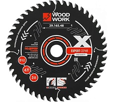 Диск пильный WOODWORK Эксперт 165x2.2/1.6x20 мм, Z=48 A=15 ATB=10 29.165.48