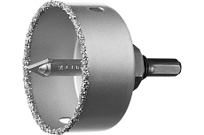 Коронка-чашка в сборе с державкой и сверлом Зубр Профессионал 64х25 мм, карбид-вольфрамовая крошка 33360-064_z01