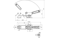 Защелка KUKAMET регулируемая со скобой, рукояткой и крюком B311-1