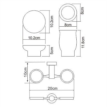 Держатель для стакана WasserKRAFT K-24226 с мыльницей