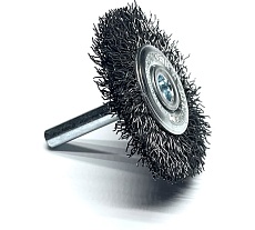 Щетка дисковая гофрированная Lessmann Д50x9, STA 0.35 мм, хвостовик 6 мм 410123