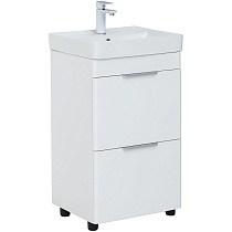 Мебель для ванной Aquanet Ирис new 50 см, напольная 2 ящика, белый глянец