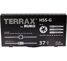 Резьбонарезной набор Terrax by RUKO M3-M12 HSS, 37шт A245020