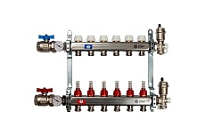 Коллектор из нержавеющей стали в сборе с расходомерами STOUT 6 выходов SMS 0907 000006