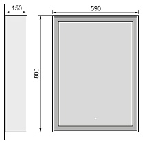 Зеркало Raval Frame 60 см Fra.02.60/W белый