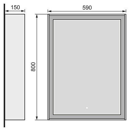 Зеркало Raval Frame 60 см Fra.02.60/W белый