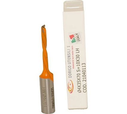 Сверло для глухих отверстий DORIGO HW Ø4x35x70 S=Ø10x30 Z=2 LH 21040113