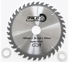 Диск пильный по дереву (185х30/20/16 мм; 36 зуб) Pilorama 501836
