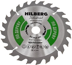 Диск пильный Industrial Дерево (165x20 мм; 24Т) Hilberg HW165