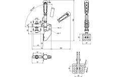Механический прижим KUKAMET с угловым основанием усилие 330 кг 213-4