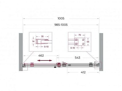 Душевая дверь BelBagno SOFT_CLOSE-2-BF-1-100-C-GM 100x200 прозрачная, оружейная сталь