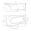 Акриловая ванна Timo Vino 150x90 см VINO1590L L
