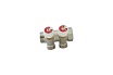 Коллектор НВ 3/4 2х3/4EK Н 40мм никелированный с вентилями Uni-Fitt 402N3320
