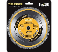 Диск пильный по дереву Woodmaker 305x30/25.4 мм, Z=80 атв Diamond Industrial DIDD305Z80
