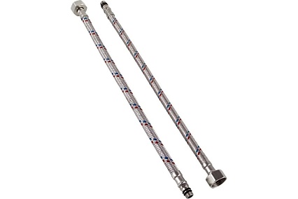 Гибкая подводка для смесителя Millennium PVSM1006 из нержавеющей стали, гайка 1/2", штуцер Мх10 к елочке 60см (пара)
