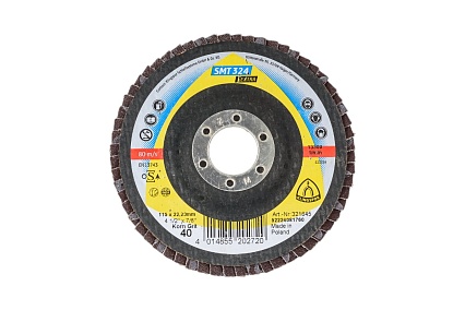Круг лепестковый тарельчатый SMT324 115х22.23 мм, P40, прямой Klingspor 321645