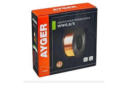 Проволока сварочная омедненная 0.8 мм, 5 кг AYGER WW0,8/5
