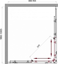 Душевой уголок BelBagno Sela SELA-AH-2-100/90-P-Cr 100x90 рифленый