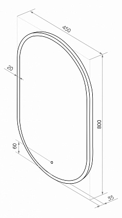 Зеркало Континент Prime White LED 45x80 см с подсветкой ЗЛП1099