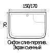 Акриловая ванна Wemor 150x70x55 S