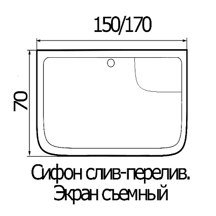 Акриловая ванна Wemor 150x70x55 S