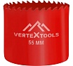 Коронка биметаллическая по металлу 55 мм Vertextools 2525-55
