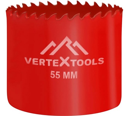 Коронка биметаллическая по металлу 55 мм Vertextools 2525-55