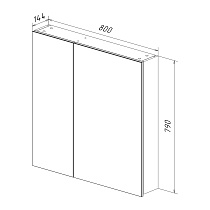 Зеркальный шкаф Lemark Universal 80x80 LM80ZS-U, белый глянец