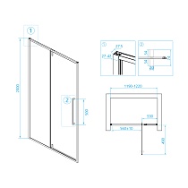 Душевая дверь RGW Stilvoll SV-03B 120x200 распашная, прозрачное, черный