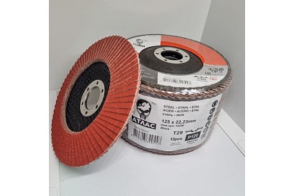 Диск лепестковый pro 125x22.2 мм, kx721, Р120 керамика, 10 шт Атлас 78072769415