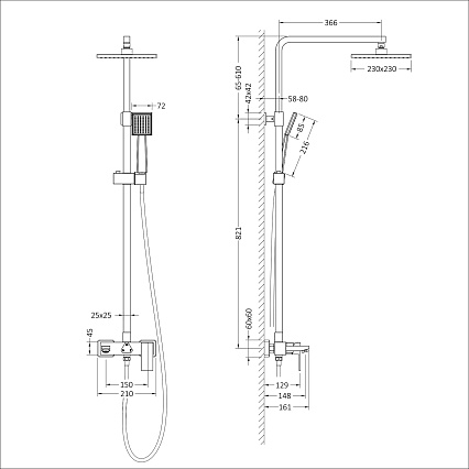 Душевая стойка Timo Selene SX-1030/16 матовый белый