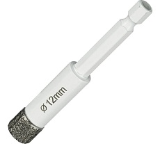 Коронка алмазная по керамике и керамограниту 12 мм Diamond Industrial DIDKVP12S10