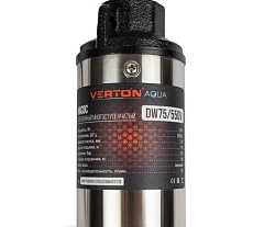 Скважинный многоступенчатый насос Verton DW75/550V (550Вт,Qmax 35л/мин,Hmax 75м,d насоса 76мм,верх.забор) 01.13295.13324