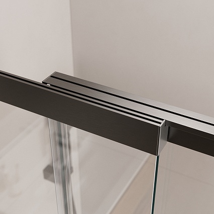 Шторка для ванны Cezares SLIDER-FIX-VF-11-90/150-C-GM 90x150 прозрачная, оружейная сталь